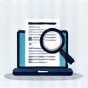 Discovery and Strategy icon with magnifying glass and charts